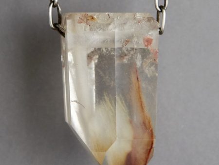 Quartz Crystal Necklace with Amphibole Inclusions Fashion