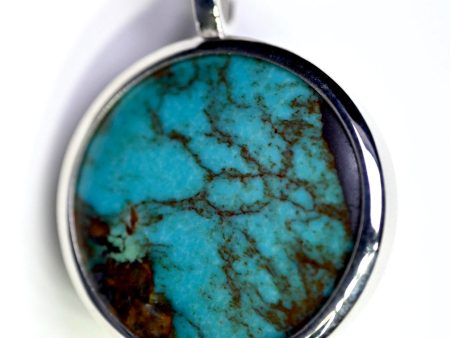 Kingman Arizona Turquoise Planet Earth Pendant Online now