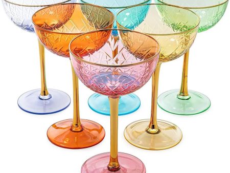 Colored Coupe Art Deco Glasses Online now