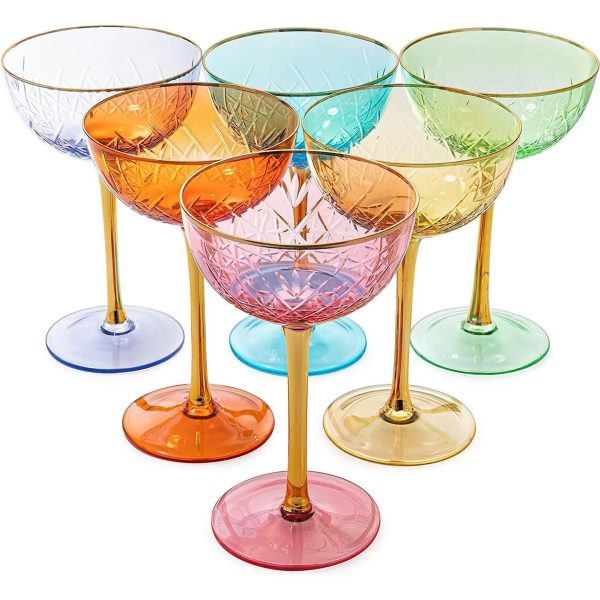 Colored Coupe Art Deco Glasses Online now