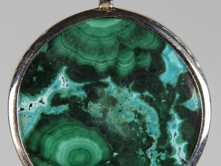 Chrysocolla & Malachite  Crystal Pendant For Sale