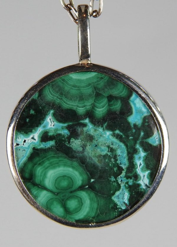 Chrysocolla & Malachite  Crystal Pendant For Sale