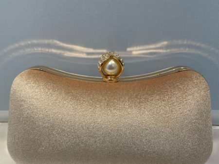 Sparkle Gold Clutch with Pearl Accent on Sale