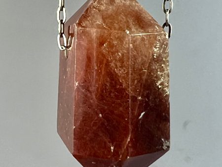 Gold Rutile Quartz Crystal with Hematite  inclusion Necklace Online Sale