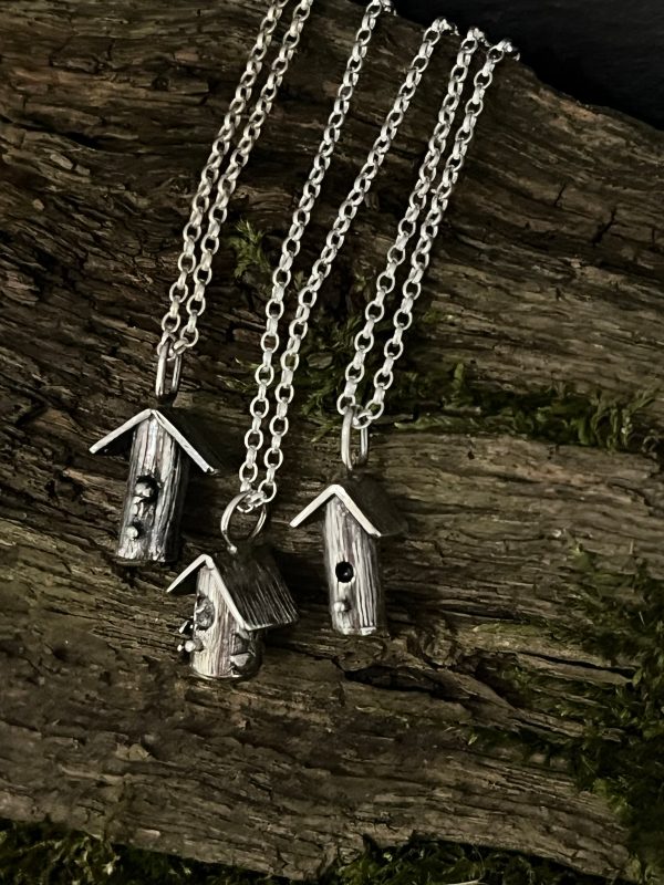 Sterling Silver Birdhouse Pendant Hot on Sale