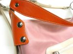 Makoto tote with cross body shoulder strap dusty Pink with Orange pop For Discount