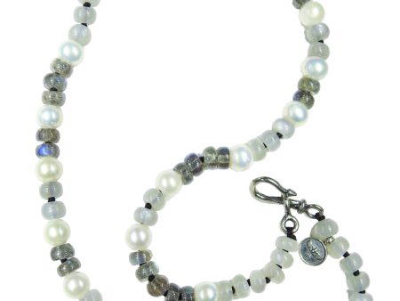 Labradorite, Moonstone & Pearl Necklace Cheap