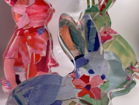 Acrylic Bunnies in Color-Set of 3 on Sale