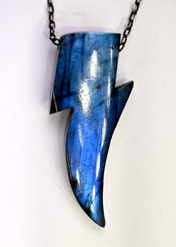 Labradorite  Aladdin Sane  Lighting Bolt Necklace Online Hot Sale