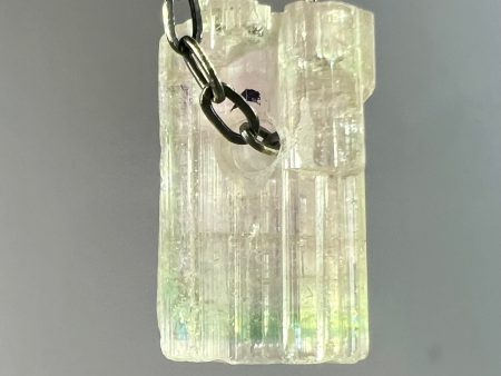 Pink Tourmaline wtih Green Tourmaline Cap Crystal Necklace For Discount