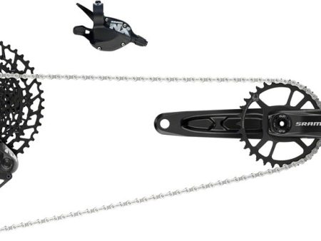 SRAM NX Eagle Groupset: 175mm 32 Tooth DUB Crank, Rear Derailleur, 11-50 12-Speed Cassette, Trigger Shifter, and Chain For Cheap