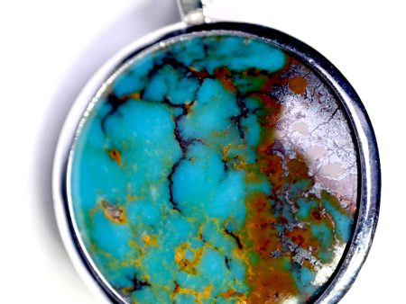 Kingman Arizona Turquoise Planet Earth Pendant Discount