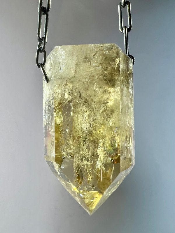 Citrine Quartz Crystal Necklace Discount