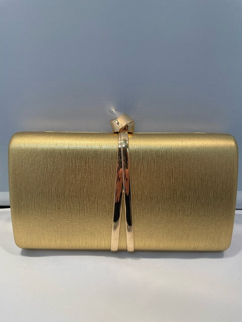 Gold Clutch with Rope Accent For Cheap