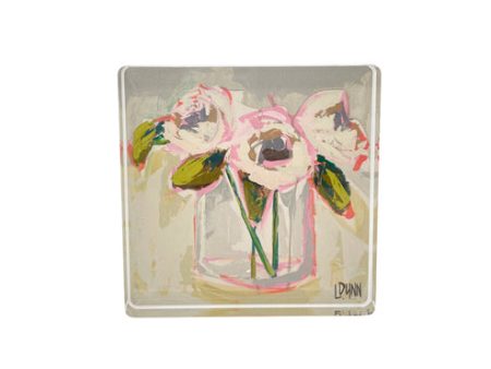 GRAY PEONY ACRYLIC BLOCK Hot on Sale