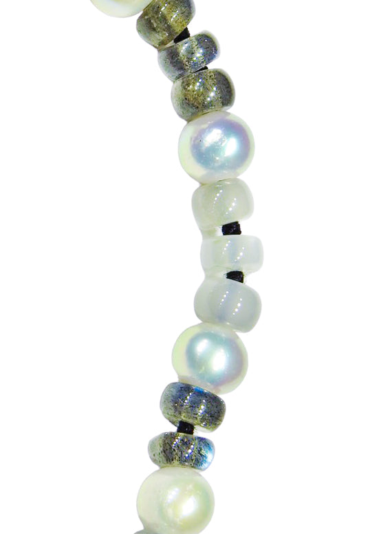 Labradorite, Moonstone & Pearl Necklace Cheap