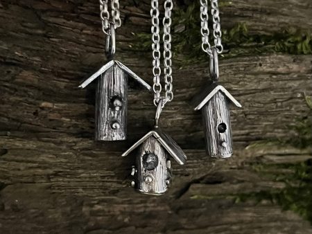 Sterling Silver Birdhouse Pendant Hot on Sale