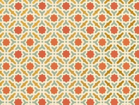 FSchumacher Wallpaper 5005972 Serallo Mosaic Persimmon For Sale