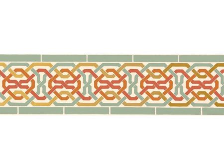 FSchumacher Wallpaper 5006022 Darro Mosaic Border Persimmon For Discount