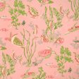 Scalamandre Wallpaper WP88209-005 Garparilla Deep Coral, Lilypad Green, Shell On Flamingo Hot on Sale