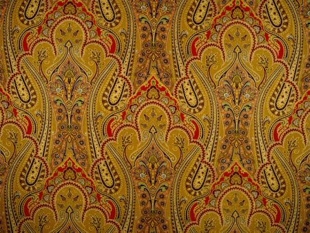 Scalamandre Wallpaper WP81641-001 O marra Brown, Gold, Red For Sale