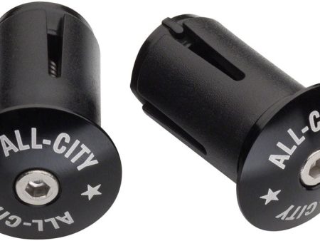 All-City Locking Handlebar End Plugs, Black Hot on Sale