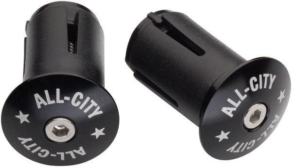 All-City Locking Handlebar End Plugs, Black Hot on Sale